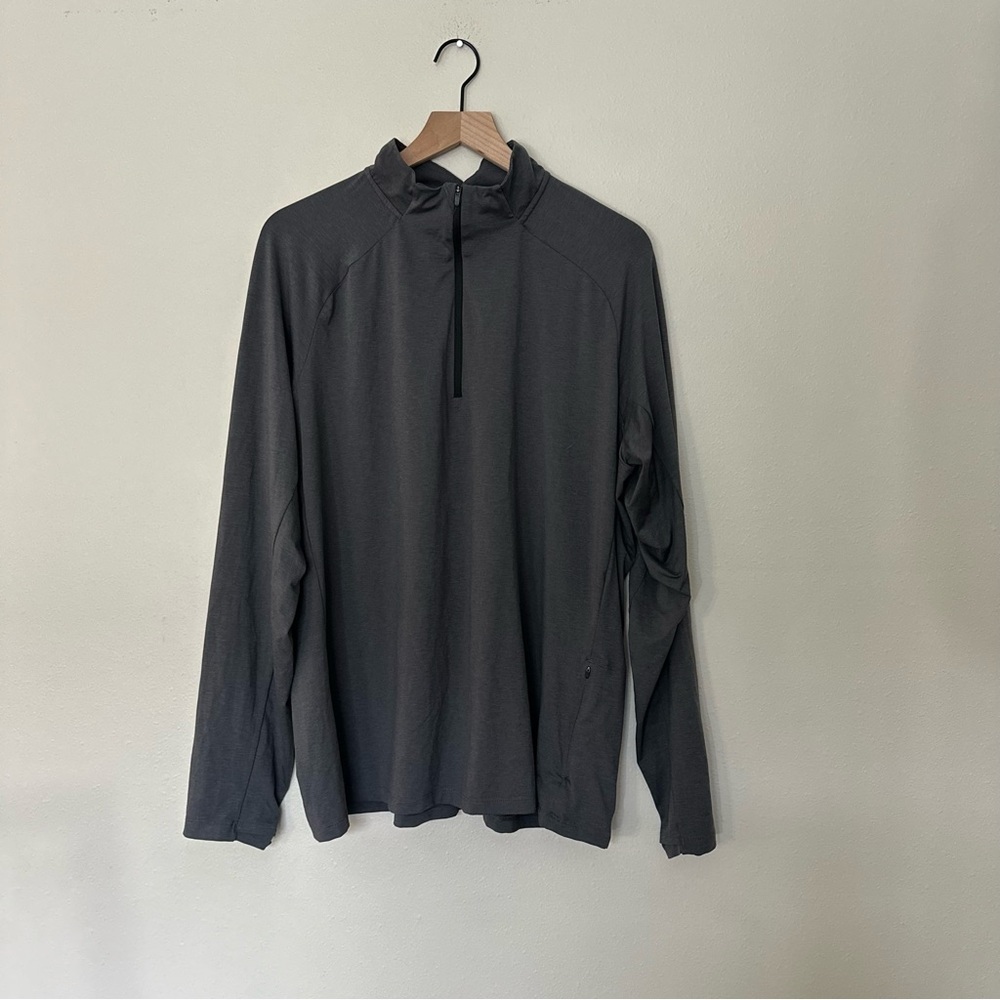 REI Co-op Mens‎ XL Granola Hiking 1/4 Zip Baselayer Pullover Long Sleeve Gray